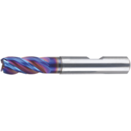 Solid carbide end milling cutter 35°/38°, 8 mm, cl. (St/INOX/CI) 4 S. HB, AlTiN+